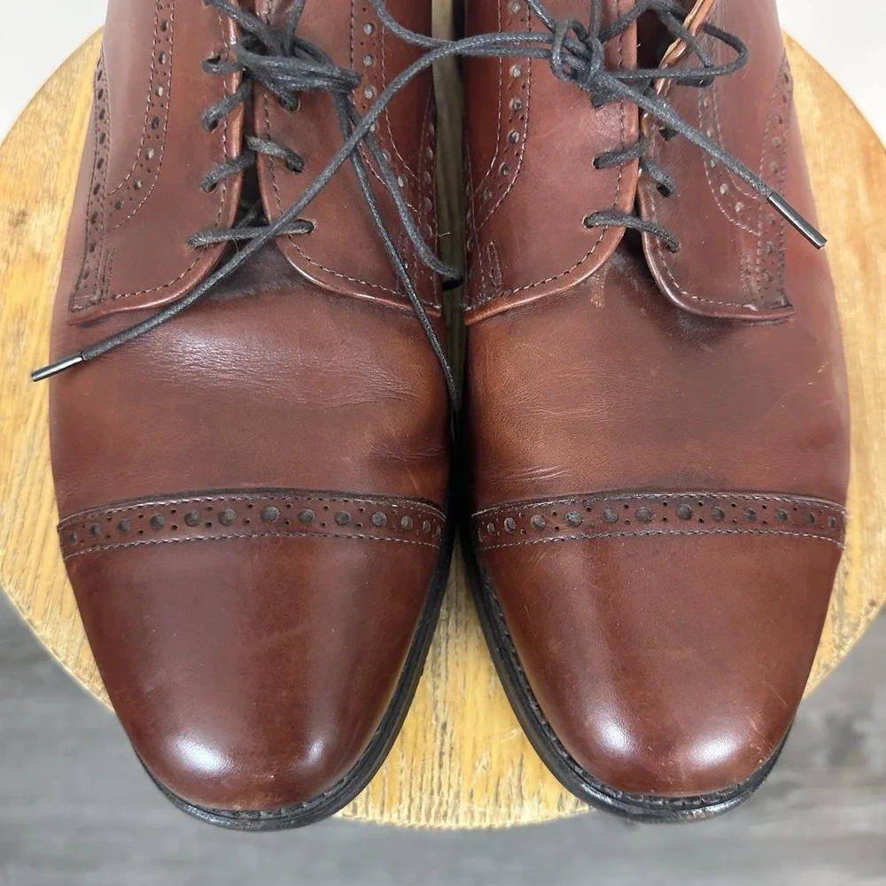 Allen Edmonds Vintage Brown Cap Toe Dress Shoe Oxford 88022 11 D Read